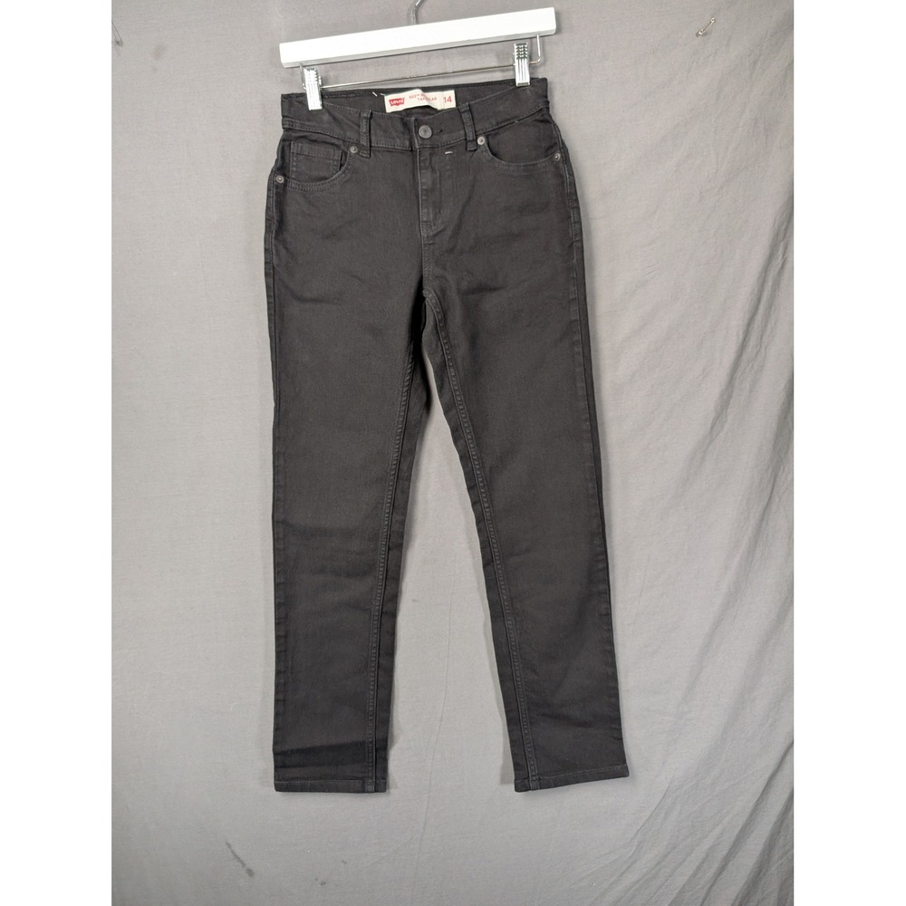 Levi's 502 Regular Taper Black Denim Jeans Boys Size 14 W27 L29